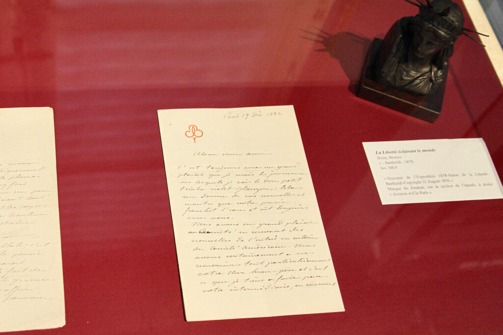 Lettres écrites de la main d’Auguste Bartholdi