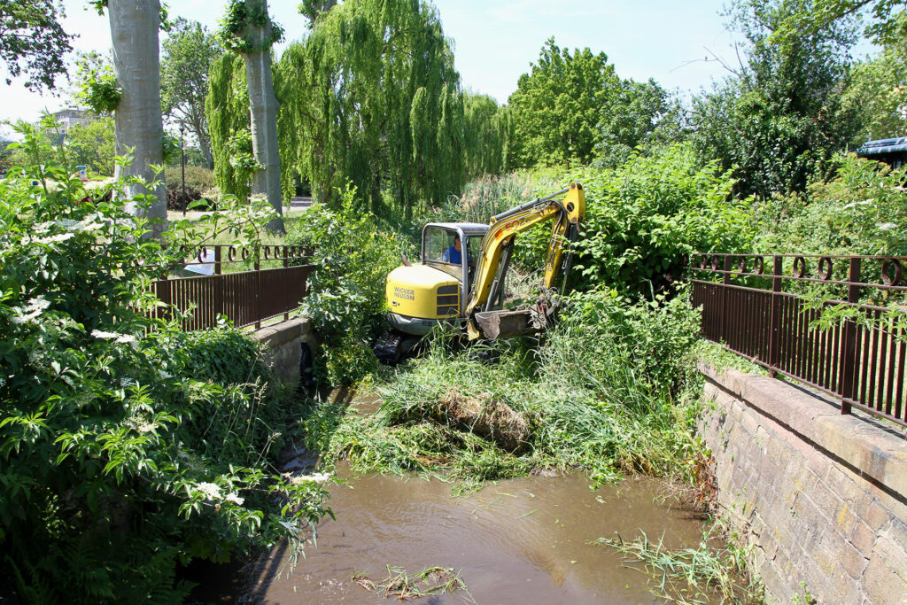 Restauration écologique du cours d'eau du Brennbaechlein - durant les travaux