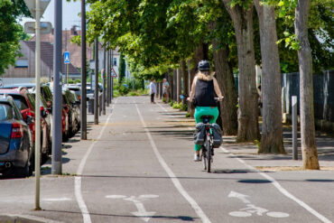 Piste cyclable dans le quartier Sud de Colmar