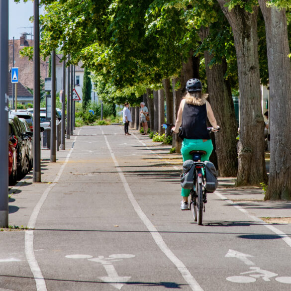 Piste cyclable dans le quartier Sud de Colmar